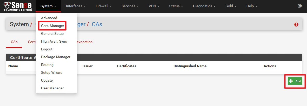 setup openvpn pfsense