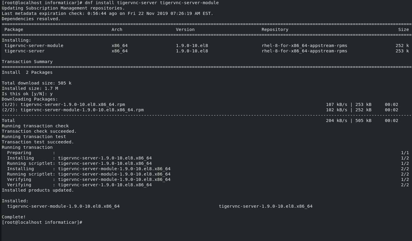 vnc server configuration in rhel 5 set host name