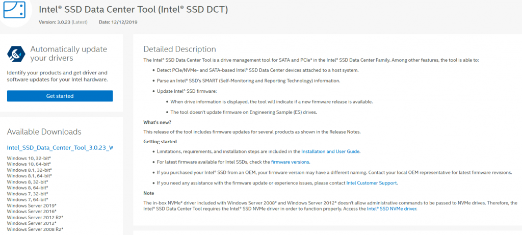 How to firmware Intel Enterprise SSDs | IT Blog