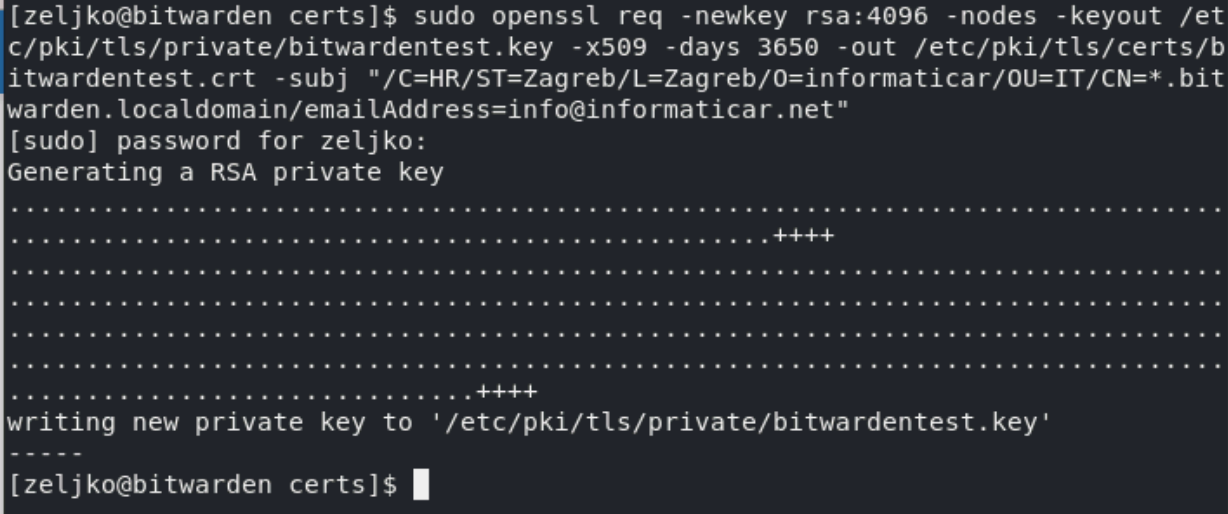 Create self signed certificate on centos rhel 8 it blog